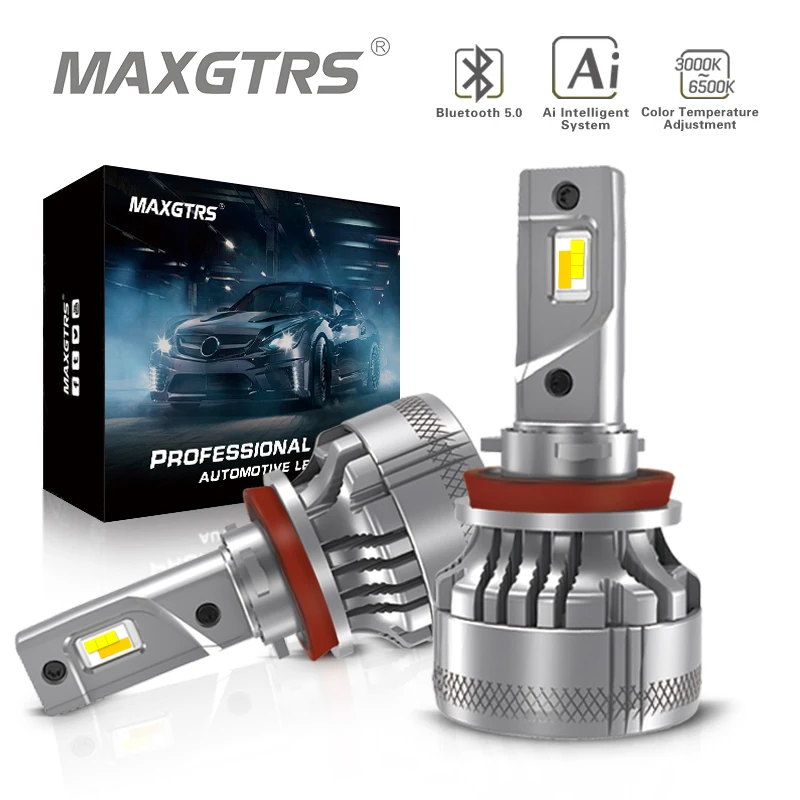 2x ST1 Bluetooth smart LED Bulb H7 H8 H11 HB3 9005 HB4 9006 9012 HIR2 Car Led Headlights Light Fog Bulbs Auto Lamp 3000K 6000K