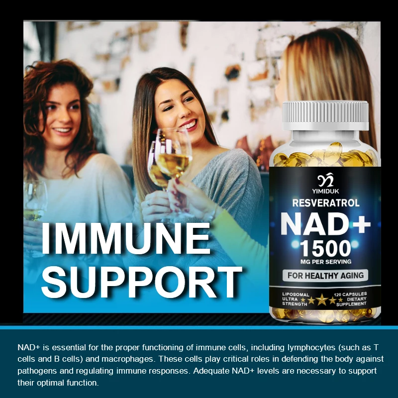 NAD Supplements Capsules, 1500mg - with Resveratrol, Antioxidant Enhancer That Slows Down The Cellular Aging Process