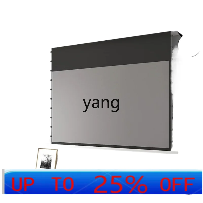 lmm Household Electric Cable Projector Screen Intelligent Voice Linkage Lifting Hidden