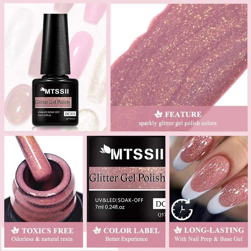 Mtssii-Verhéritage à Ongles en Gel à Paillettes Dorées de Rotterdam, Couleurs ChimAutumn, Longue Durée pour Manucure, Soak Off, Nail Art, 7ml