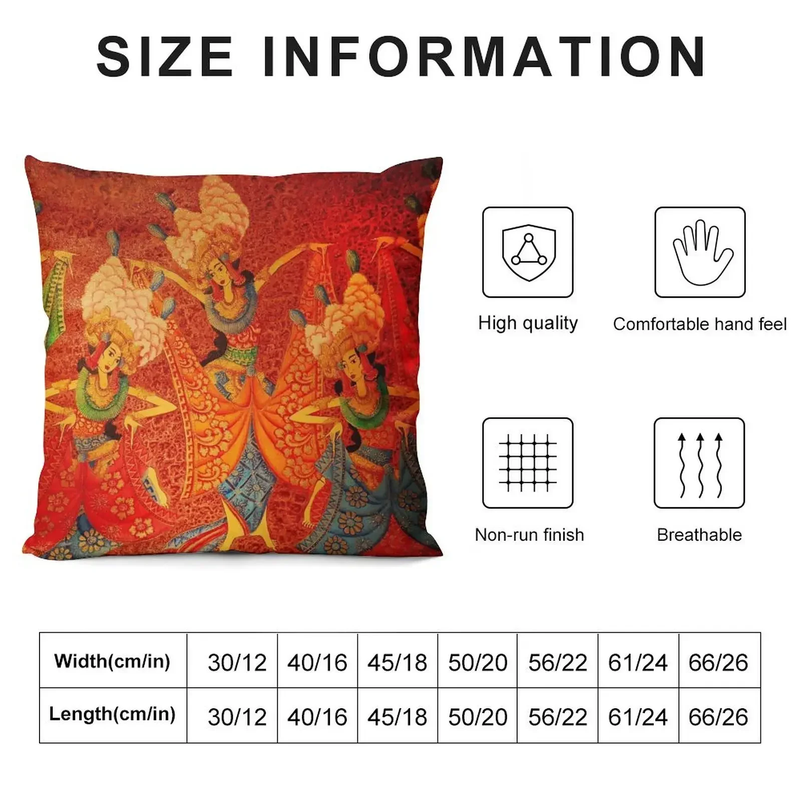 Balinese Painting Throw Pillow Custom Cushion Photo home decor items Sitting Cushion pillow