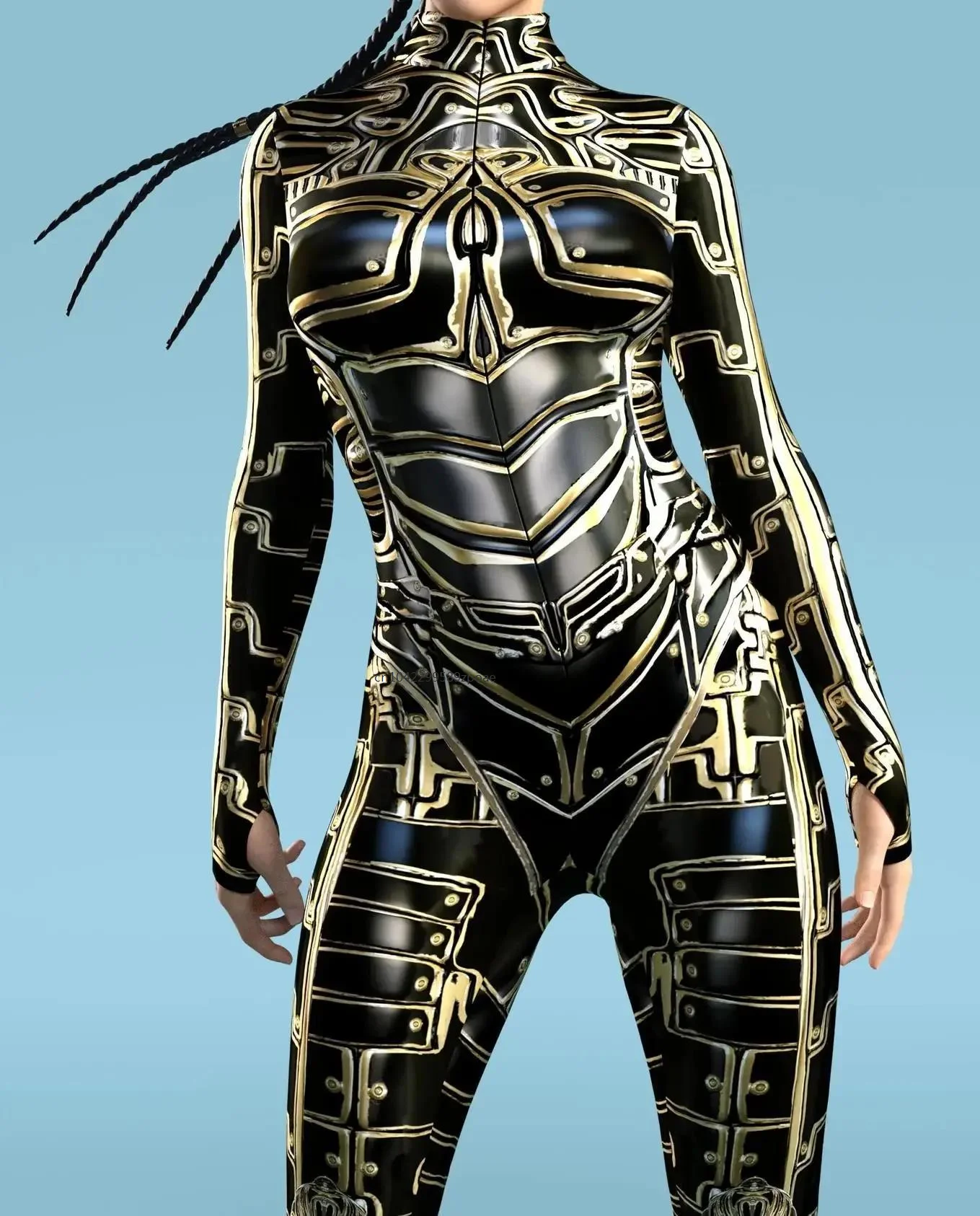 2024 Cyber Punk Phantom Mechanical Armor Jumpsuit Cosplay Zentai Suit Costume Steampunk Party Shows Performance Bodysuit