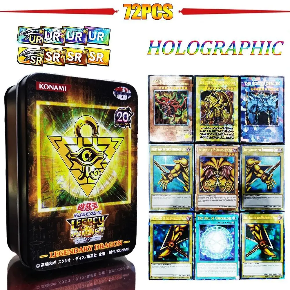 

Yu Gi Oh Cards LEGENDARY DRAGON Card English Holographic Golden White Dragon Duel Game Collection Card with Tin Box