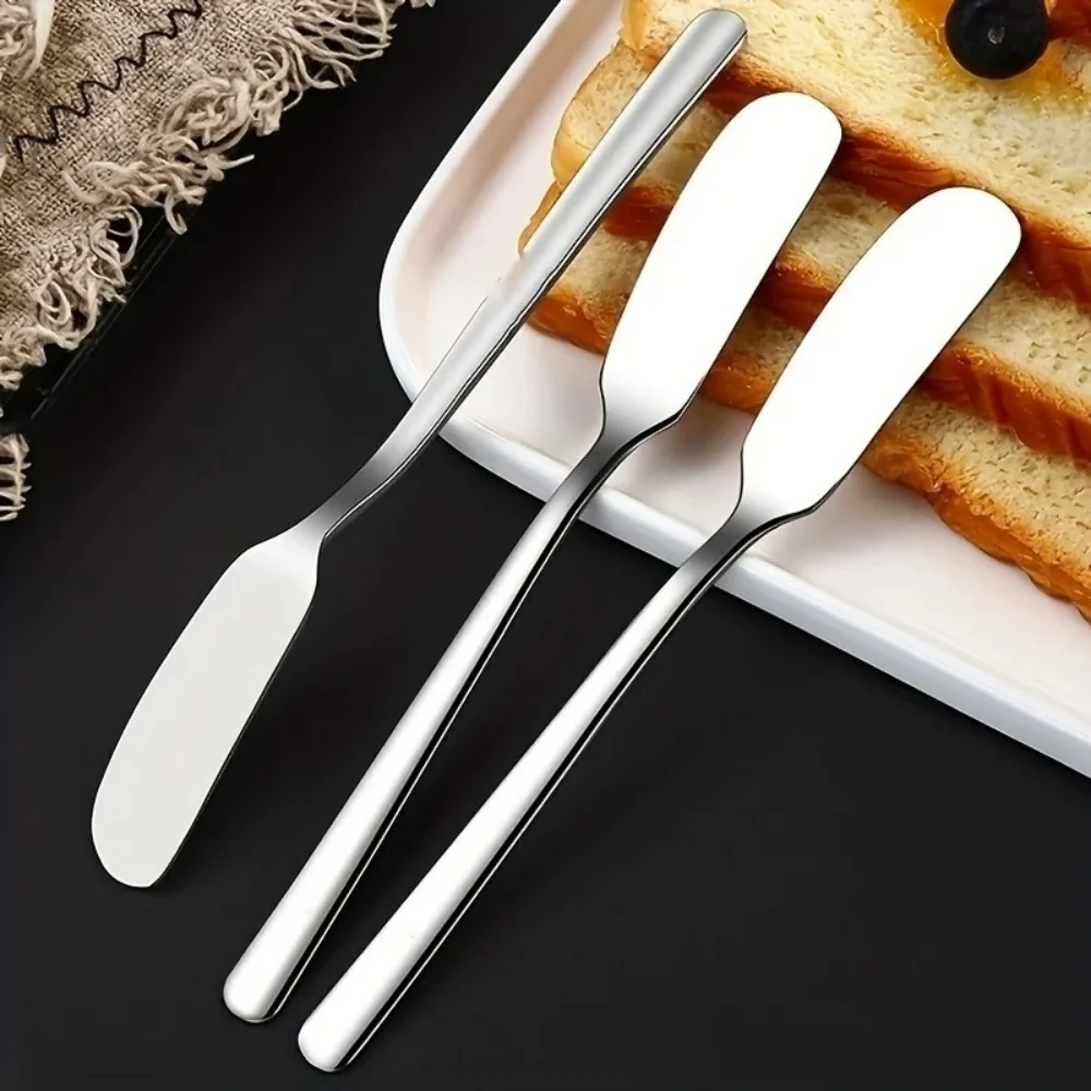 Multipurpose Stainless Steel Butter Knife Cheese Spreader Long‑Handle Cream Jam Bread Smear Shovel Dessert Kitchen Prep Gadget