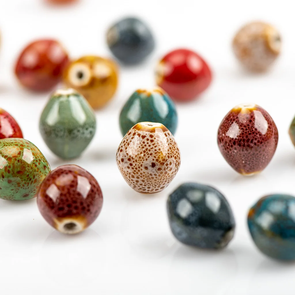 15# 20pcs Oval Shape unique Ceramic beads oblate  Yoga Specail Ceramic Beads #A329B