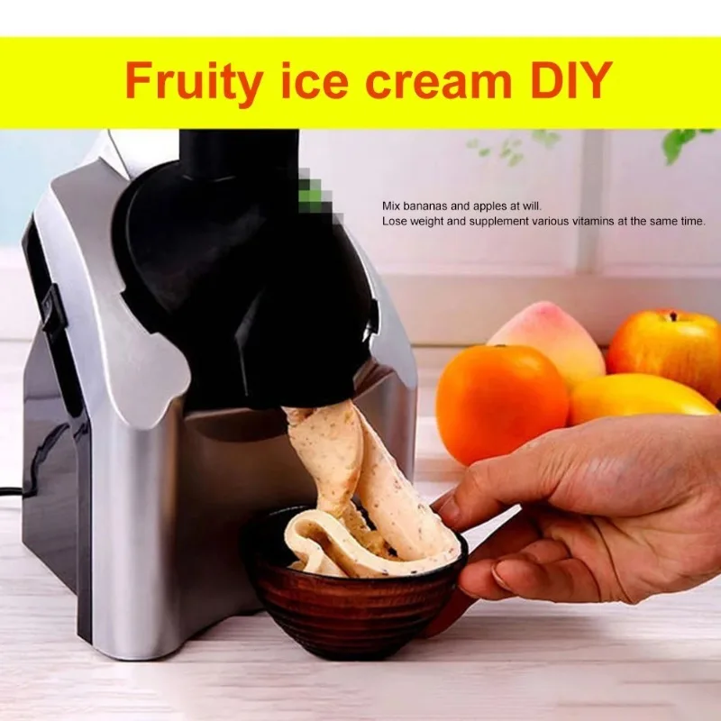 Electric Ice Cream Machine Household Fully Automatic Fruit Ice Cream Maker Frozen Fruit Easy To Clean Ice Cream Tool