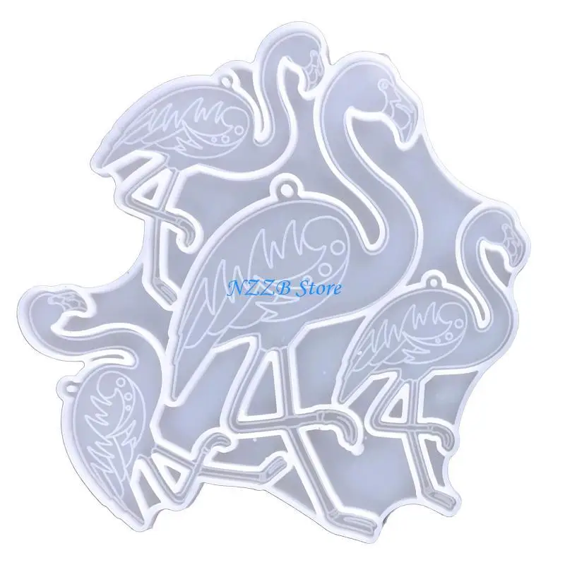 

T21F Shiny Glossy Wall-mounted Keychain Silicone Epoxy Resin Mold DIY Wind Pendant Jewelry for Valentine Gift Craft