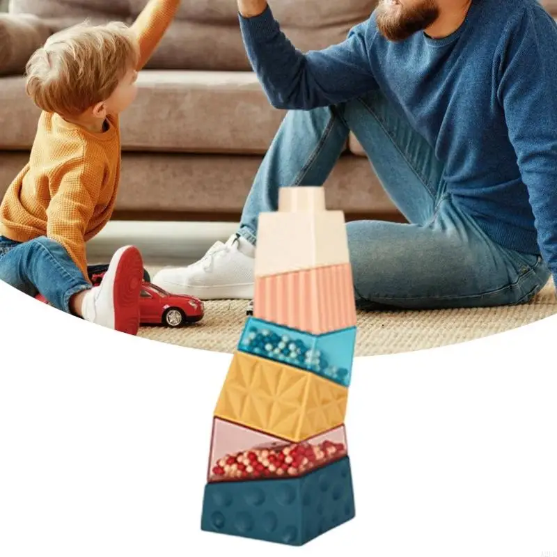 明るい色の赤ちゃんスタッキングキューブ早期学習創造的な構築ブロック A2UB