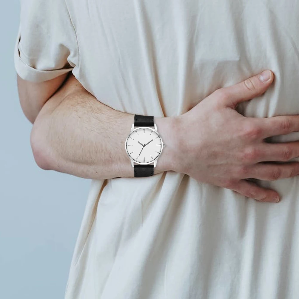 

Pu Strap Wristwatch Durable Businessmen Casual Adjustable Belt Male Leisure Wristwatches Men Simple Casual Watch Men Big