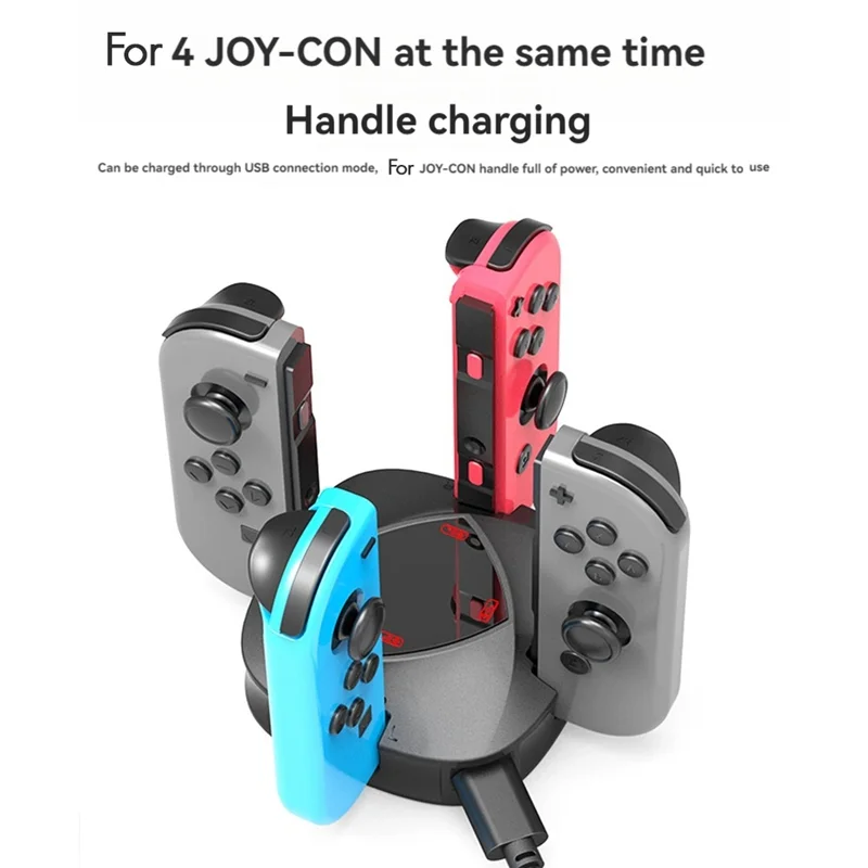 B04B-4 In1 Charging Dock Station For Switch Joycon Charger Portable Game Controller Holder Support For 4X Joycon Charging