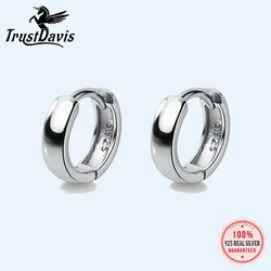 TrustDavis Man/Women's 925 Sterling Silver Hoop Earrings Cute Neat Gift For Girls/Boys Fine Jewelry Accessory Party Gift DA1417