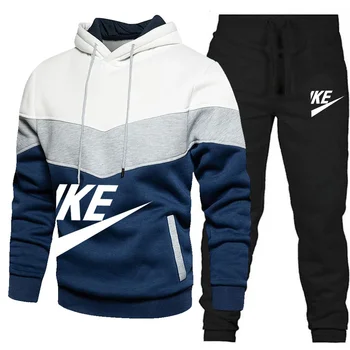 Men’s 2025 Zipper Hoodie Tracksuit Set – Autumn/Winter Sportswear 1