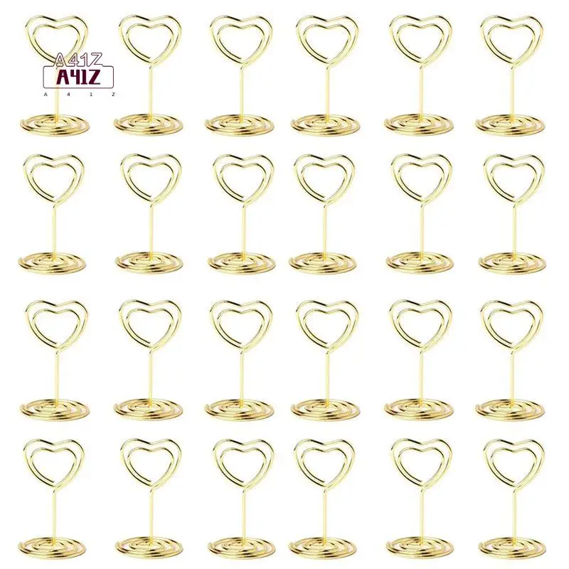 A41Z-40PC Table Number Holders Cards Stand Name Menu Clips Table Sign Holders For Party Gold