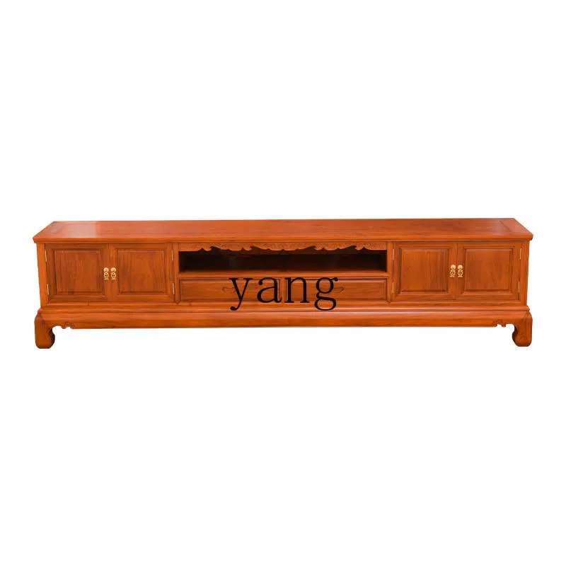 LTT TV cabinet Chinese mahogany rosewood big fruit red sandalwood living room background wall TV cabinet