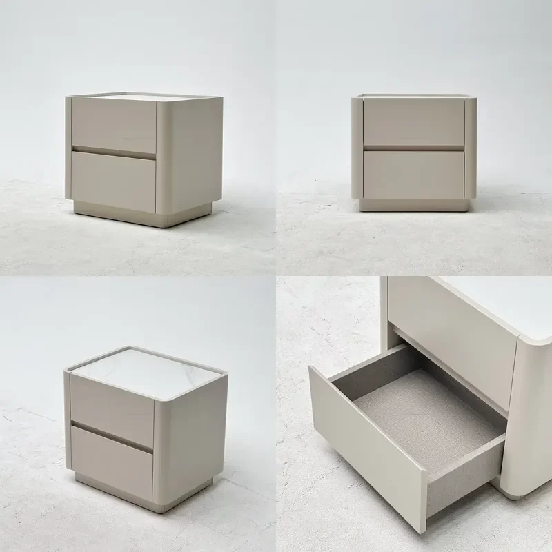 for Italian style simple rock board wooden bedside table simple modern light luxury bedside table hotel bedroom locker