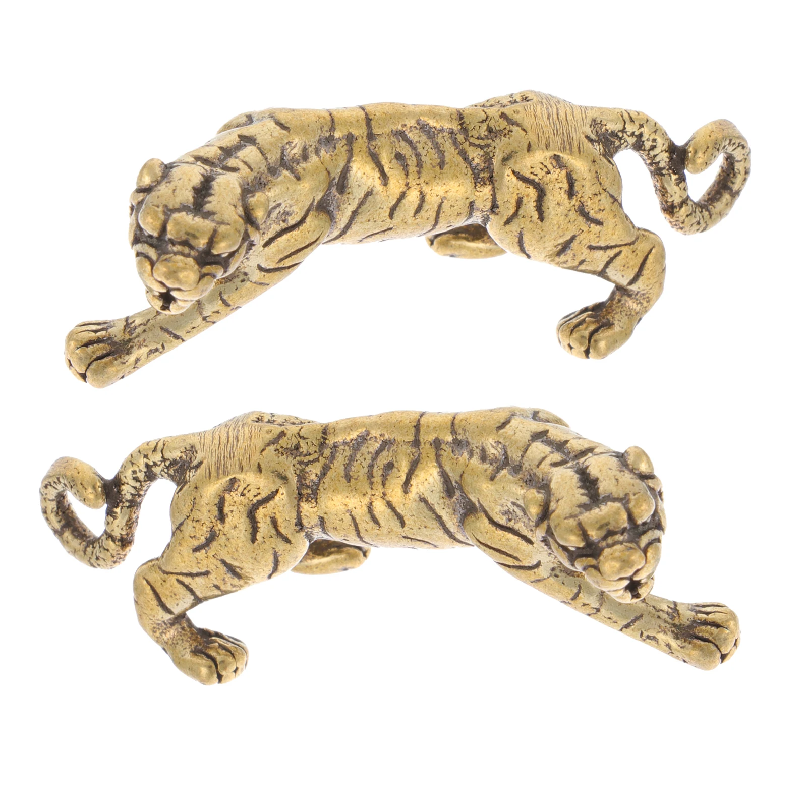 

2pcs Copper Tiger Zodiac nament DIY Hanging Decor Keychain Craft Pendant Home Accessories Lightweight Durable Creative