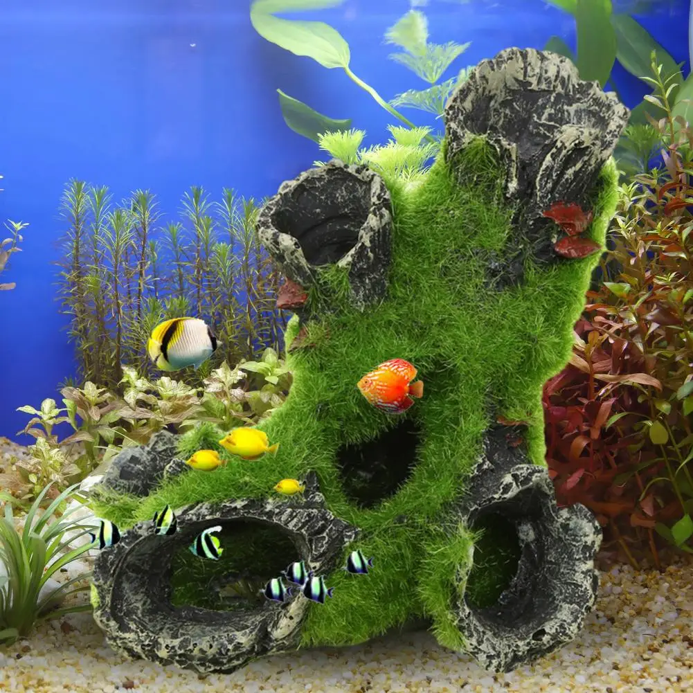 Simulation Moss Tree Trunk Flocking Tree Trunk Simulation Tree Trunk Aquarium Decoration Moss Fish Shrimp Hideout for Aquarium