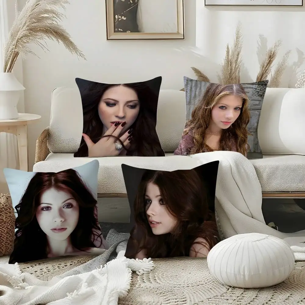 المغني M-Michelle T-TrachtenbergS كيس وسادة لينة أفخم النسيج مزدوجة الوجهين طباعة ديكور غرفة المعيشة المنزلي هدية وسادة