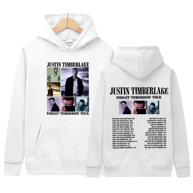 Justin Timberlake Forget Tomorrow 2024 World Tour Hoodie Men's Hip Hop Fashion Pullover Oversized Sweatshirts Unisex Streetwear