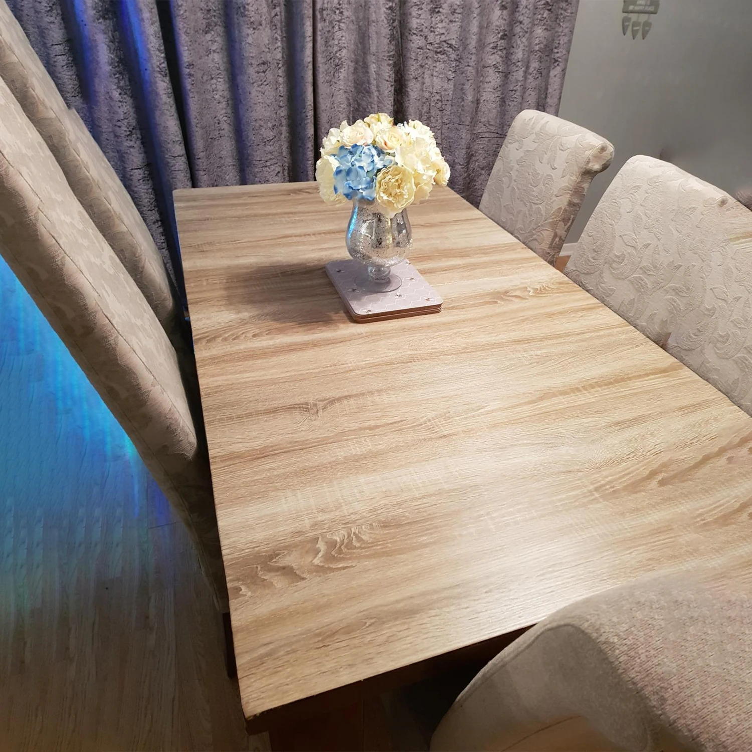 55 سنتيمتر عرض الخشب الحبوب البلاستيكية خلفية لباب خزانة خزانة الجدول الأثاث مقاوم للماء ملصقات بمادة لاصقة ديكور المنزل فيلم #2