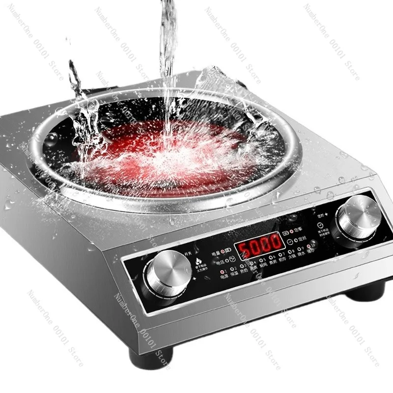 

High-power induction cooker and electric ceramic stove,5000W concave heating plate for home stir-frying,rapid heating light-wave
