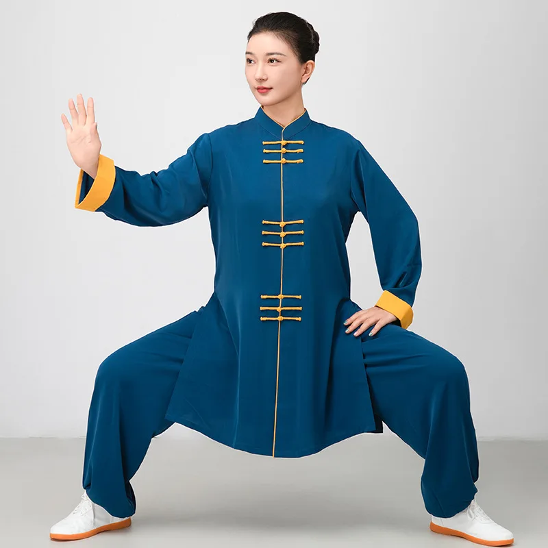 

Chinese Martial Arts Performance Tai Uniform Gong fu Wushu Suit Taiji Clothing Women's Improved Exercise Eight-Section Brocade