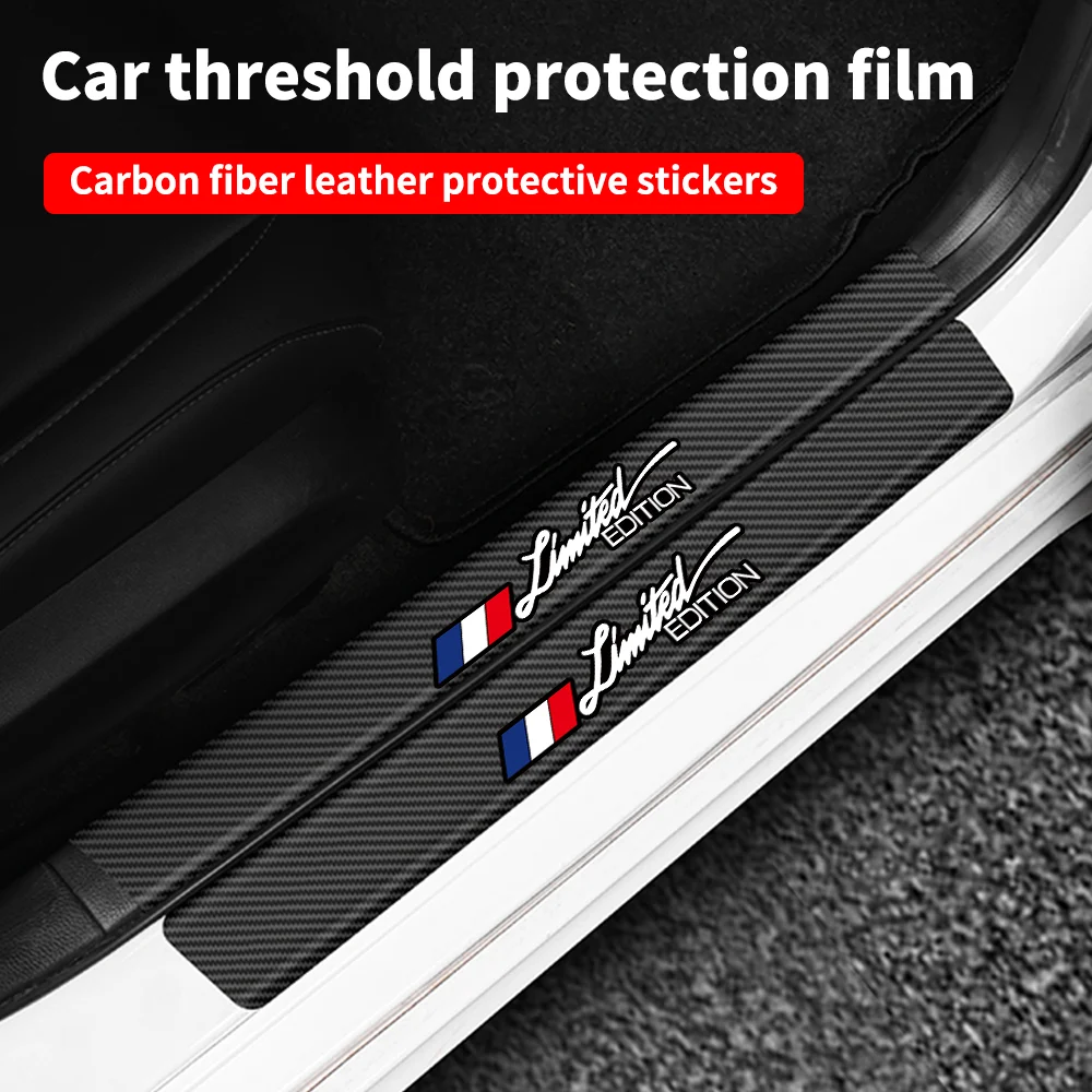 Limited Edition Car Door Threshold Sticker Trunk Bumper Strips Carbon Fiber For Citroen C4 C3 C5 C1 C2 Berlingo Cactus Picasso