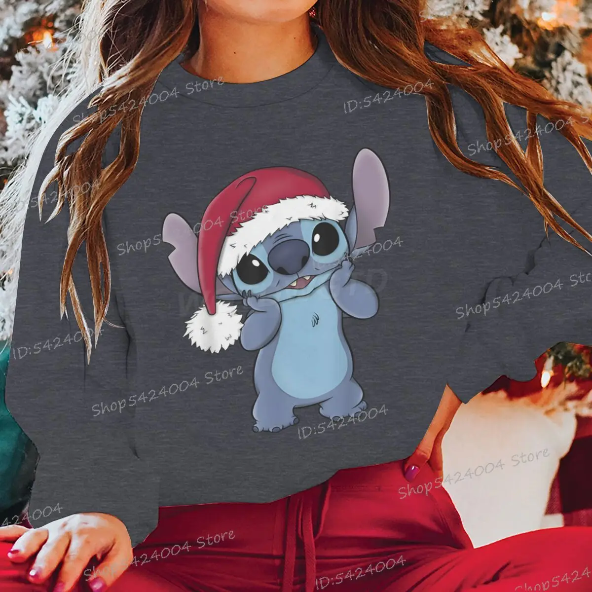 حار بيع عيد الميلاد غرزة البلوز المألوف غرزة الكرتون غرزة البلوز Crewneck السنة الجديدة للجنسين عيد الميلاد الرياضية #3