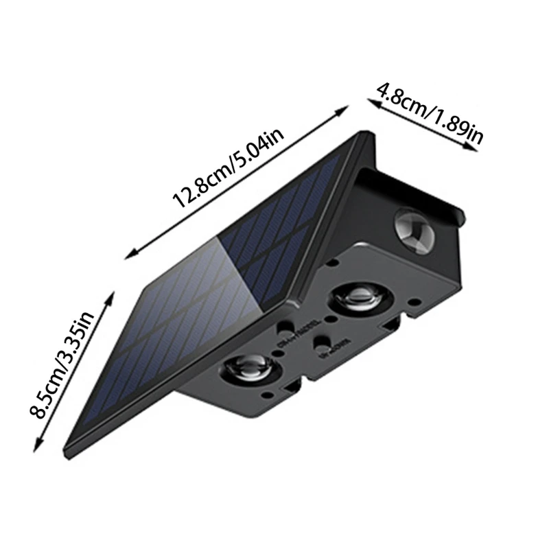 J6PD 2/4PCS Courtyard Courtyard Lâmpada parede Solar Fence Light Four