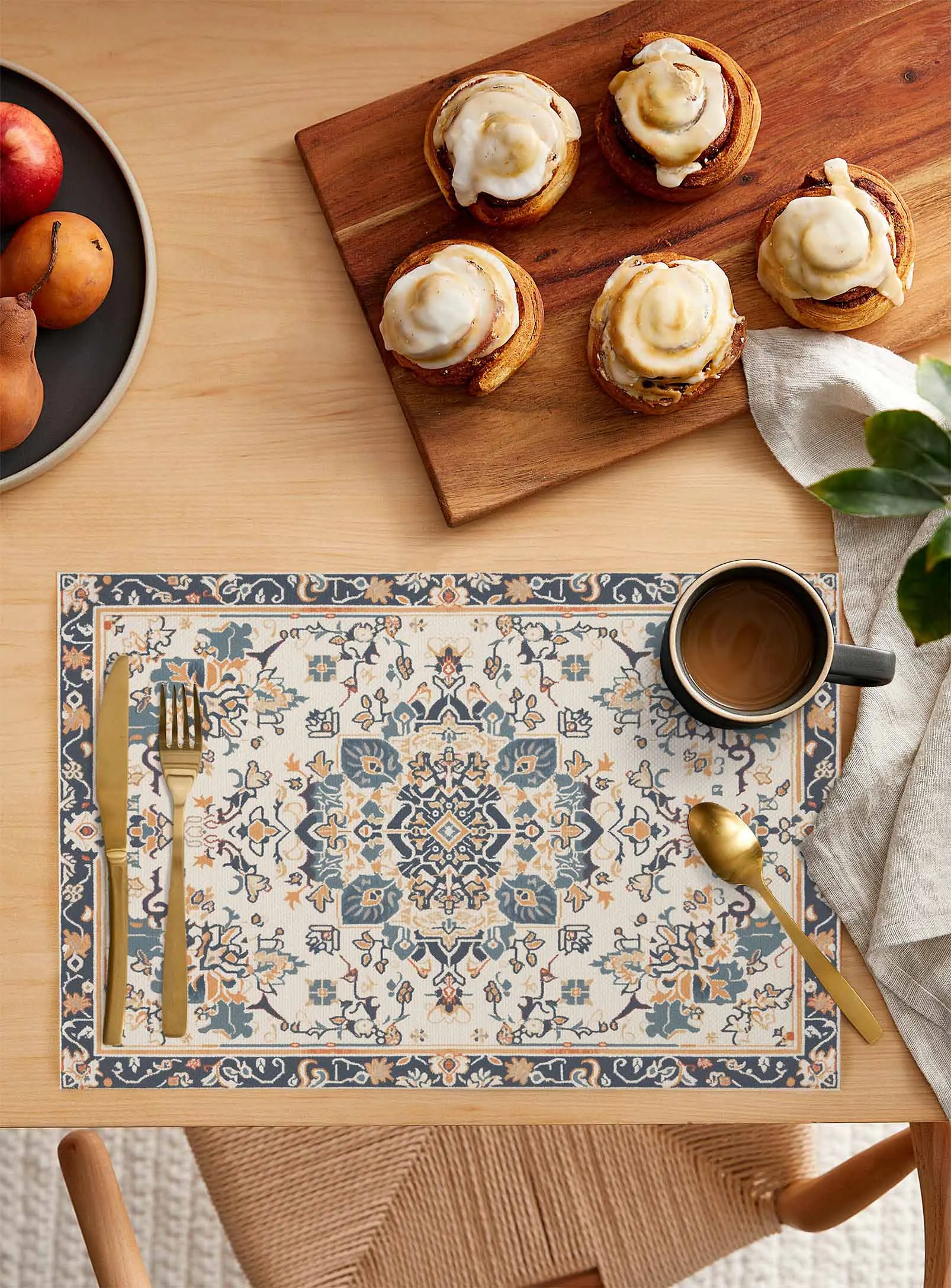 Ethnic Style Retro Persian Pattern Floral Kitchen Tableware Cup Bottle Placemat Coffee Pads 4/6pcs Desktop Mats