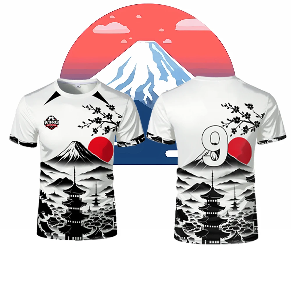 

Japanese Y2K Style Men's T Shirt Mount Fuji Pattern HD 3D Printing WIFRU Casual T-shirt Breathable Quick-drying Comfort Tops