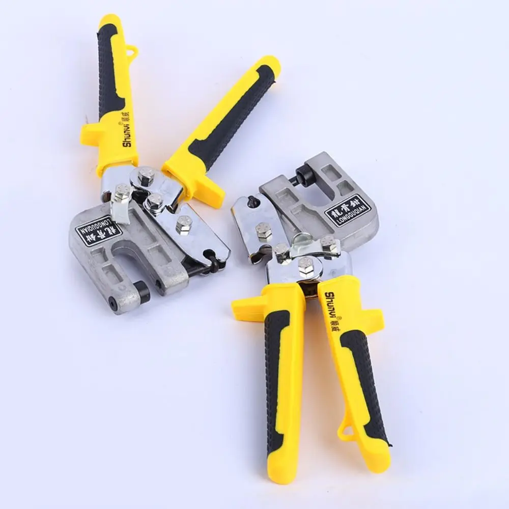 

10 Inch Metal Stud Crimper Tool High-Carbon Steel Handle Crimper Plaster Tool Yellow Stud Punching Pliers