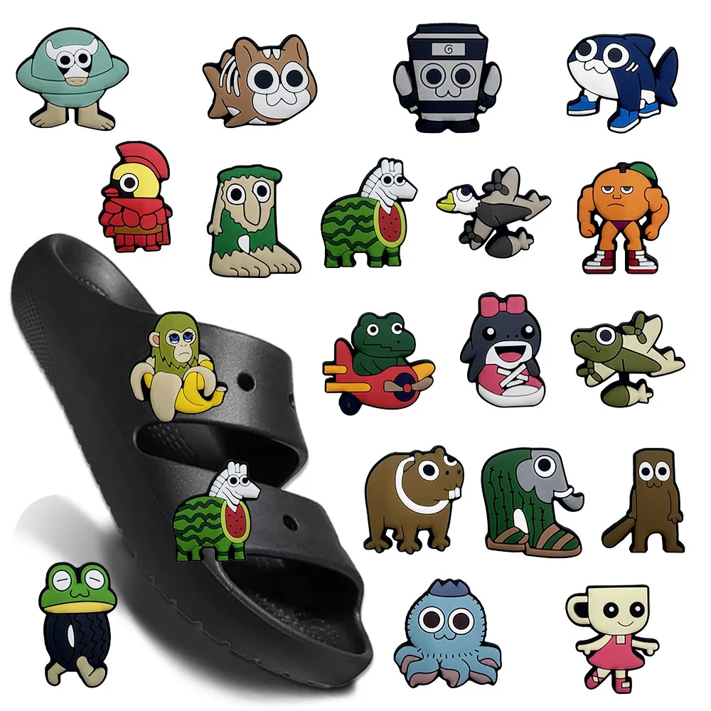 Shan Hai Jing Original funny Shoes Charms Mix PVC Shoe Accessories For humorous and witty Decoration Buckle Party Xmas Gifts