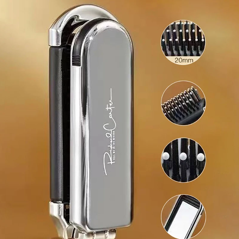 Mini peigne à cheveux de poche pliant avec miroir, brosse de Massage Portable pour Salon de voyage, outils de coiffure de maquillage en plein air