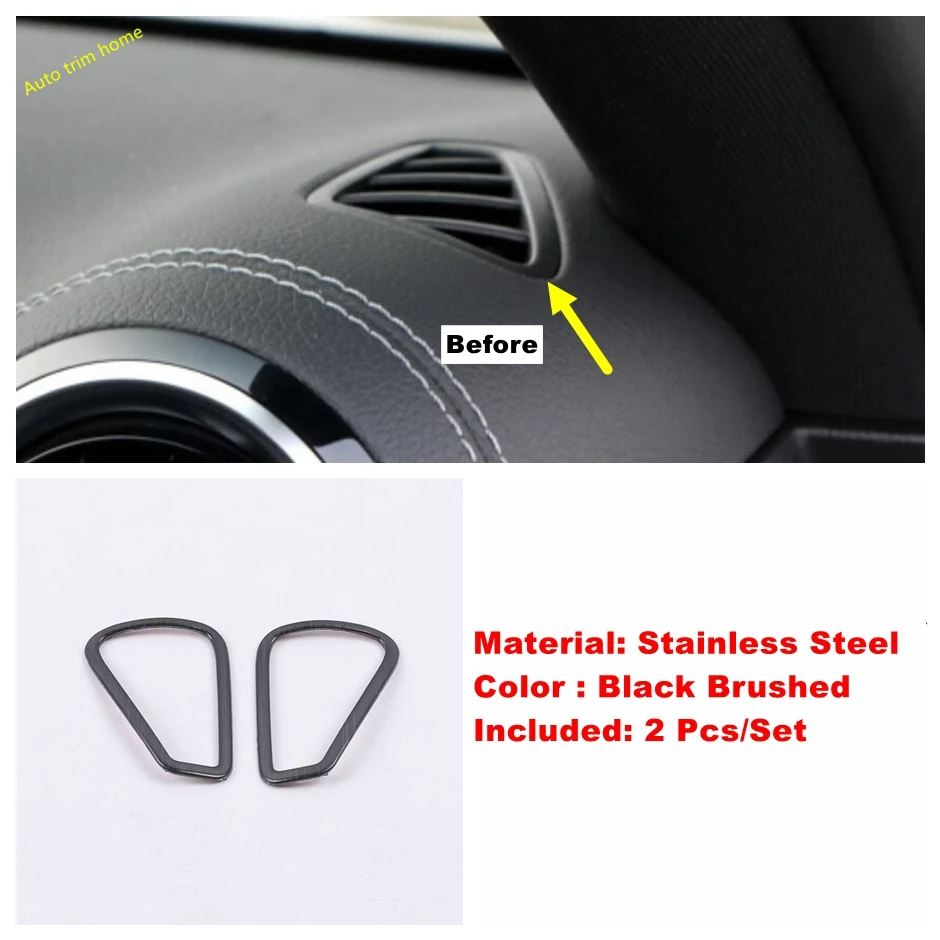 Stainless Steel Dashboard Air Outlet Vent Trim Cover For Mercedes Benz A Class W177 V177 A200 A220 2019 - 2024 Car Accessories