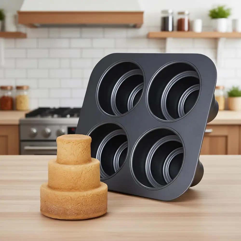 

Многоярусная круглая форма для выпечки на 4 индивидуальных 3-ярусных торта - Антипригарная посуда для выпечки для праздников и мероприятий