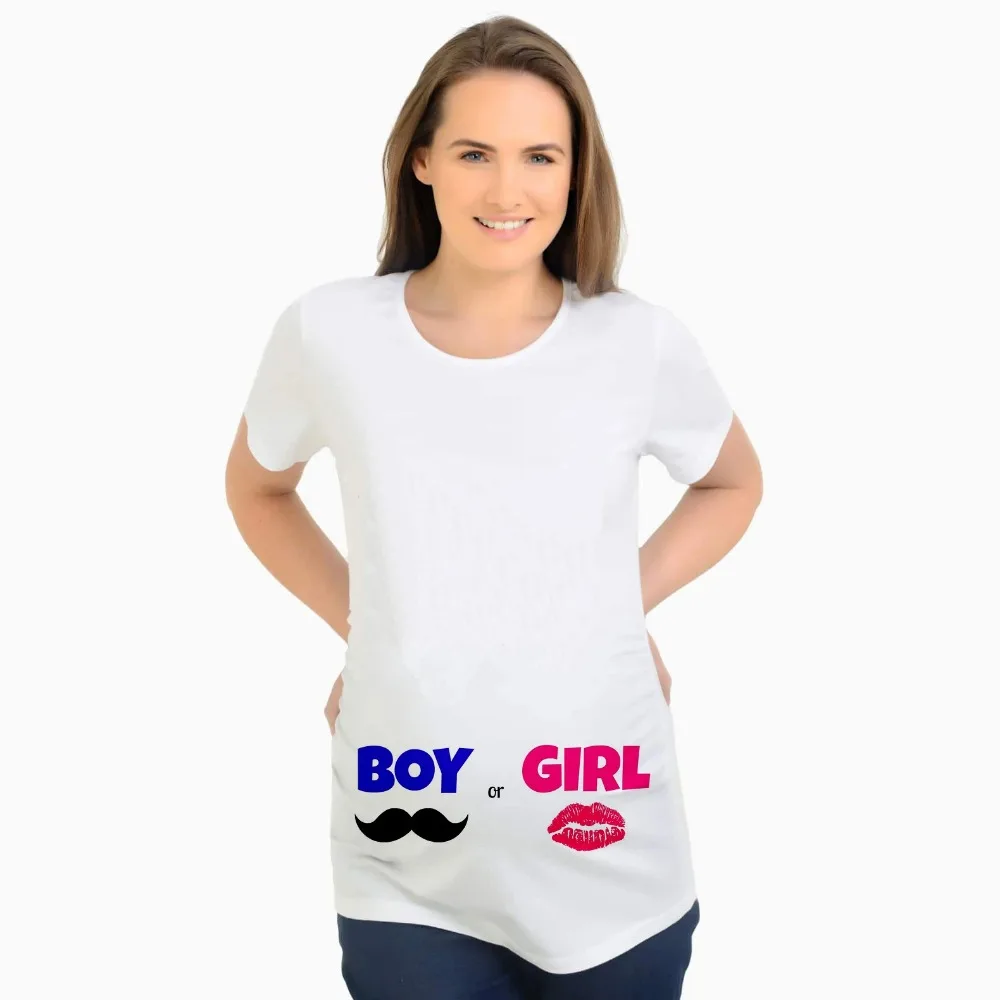 It\'s A Girl Maternity Plus Size Tees Tops Summer Pregnant Maternity T-Shirt Short Sleeve Casual Pregnancy Clothes Funny Clothing