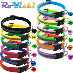 2Pcs/Pack 12 Colors Reflective Adjustable Cats And Small Dogs Collars With Bells Pet Supplies