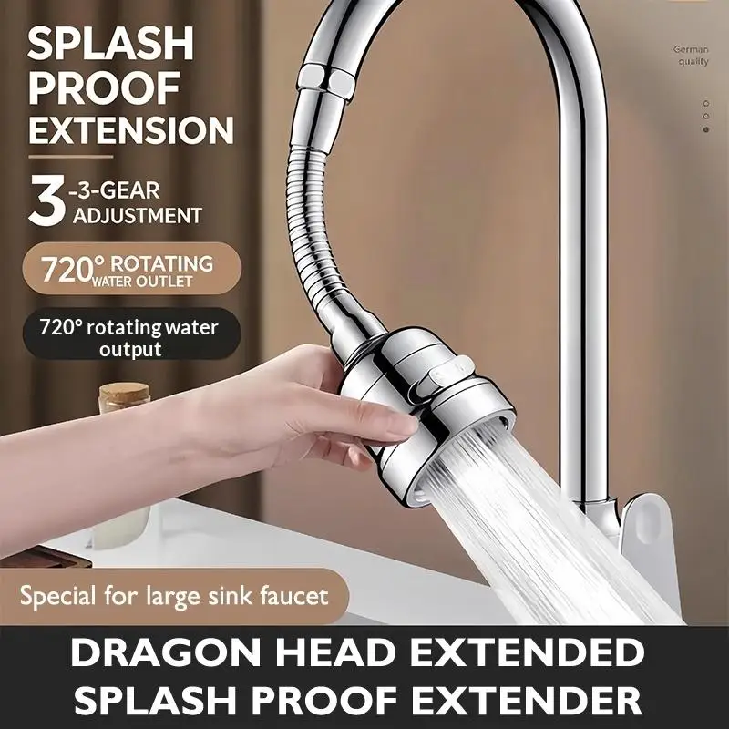 360 Degree Rotatable Faucet Extender, Multi Mode Water Saving Anti Splash Nozzle