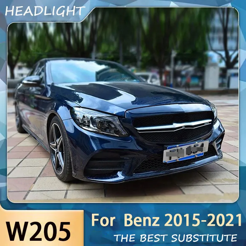Applicable to 15-21 Mercedes-Benz C-Class W205 headlight assembly old and new LED daytime running light steering lens C180