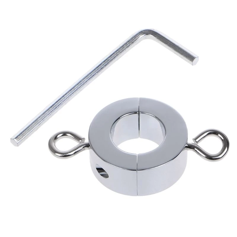 Heavy Duty  Lock Ball Scrotum Stretcher Metal Cock Ring Sex  N7YB