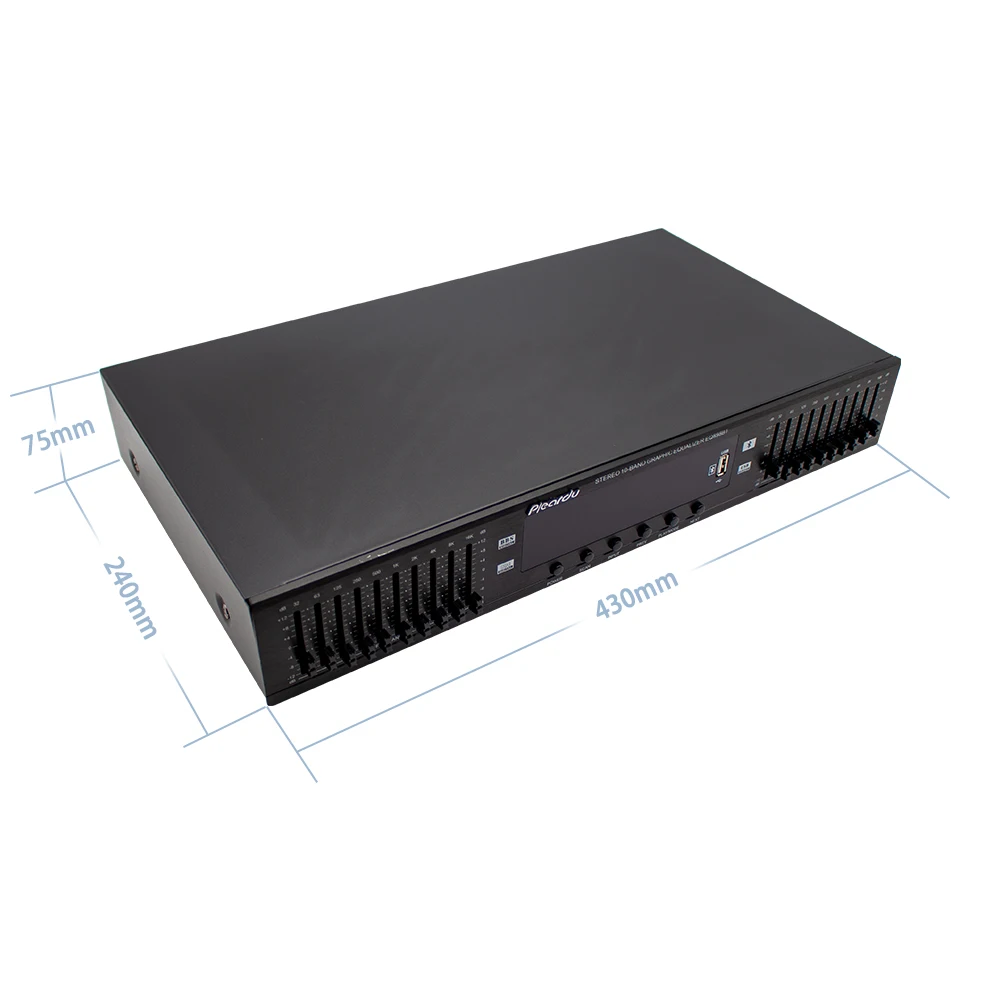 Imagem -03 - Fidelidade Digital hd Estéreo Preamplificador Equalizador Embutido Usb Bluetooth Casa Fase Equalizador Duplo 10 Segmentos Eq898 220v de Alta