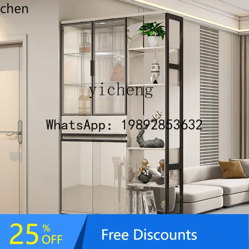 

CC light luxury wine cabinet, entrance cabinet, screen shoe cabinet, integrated double-sided cabinet against the wall