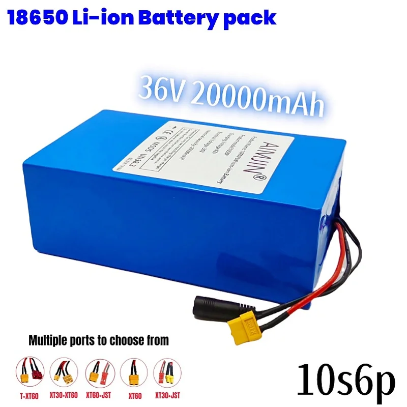 10S6P 36v 20ah Brand new original 500-1000W large capacity lithium battery uses most vehicles and supports product customization