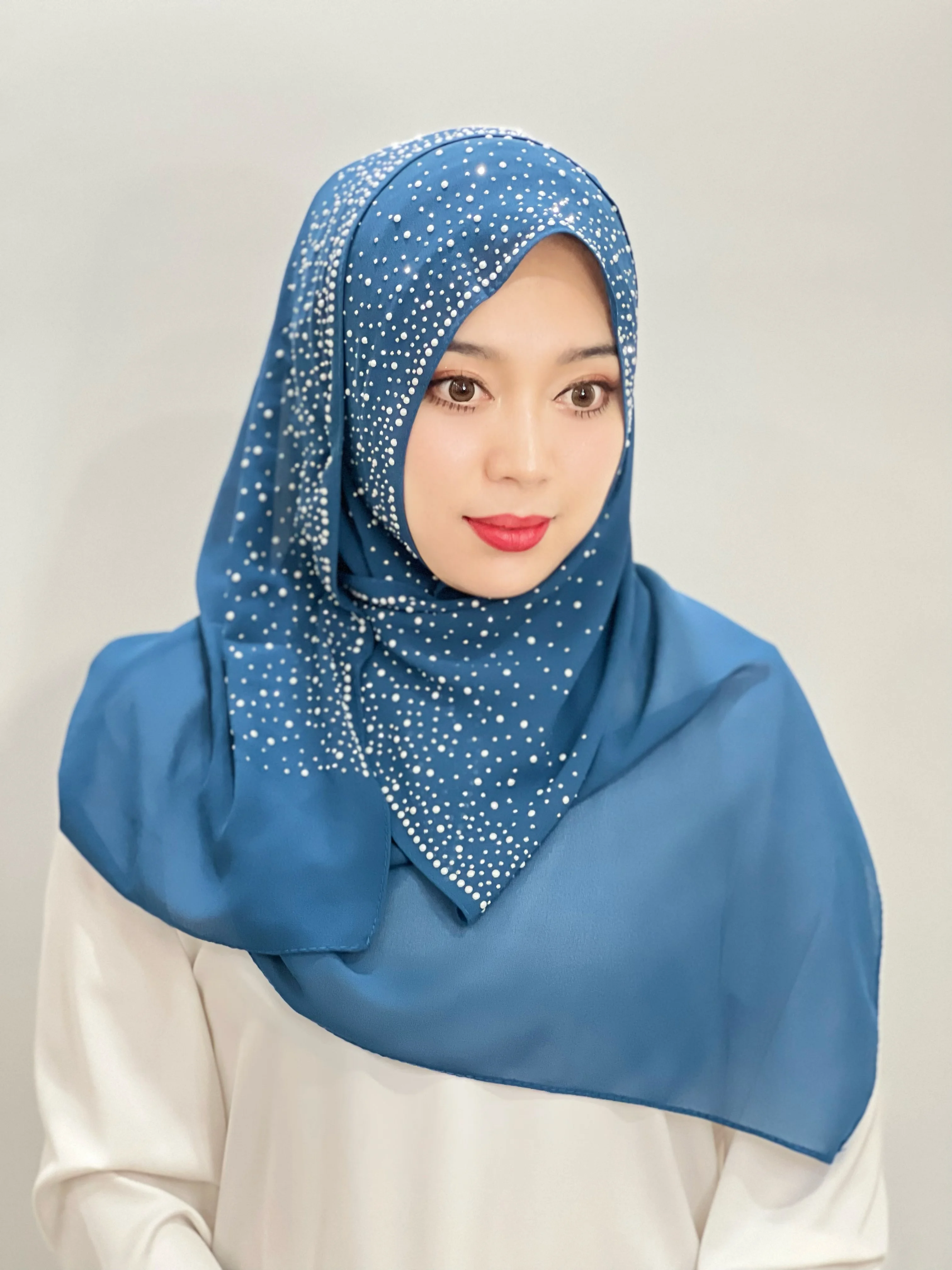 Turkey Sequins Solid Color Hijab Hijab Hot Drill Islamic Women Instant Hijab Headband Scarf Shawl Muslim Ladies Hijabs