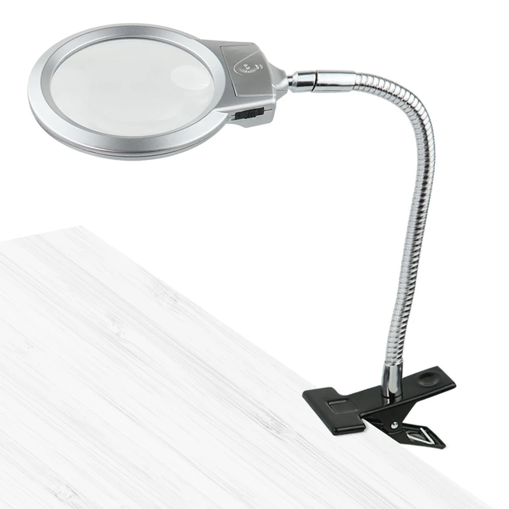 Lente d'ingrandimento illuminata 2.25X/5X con rotazione flessibile della luce Lente d'ingrandimento per la riparazione del saldatore