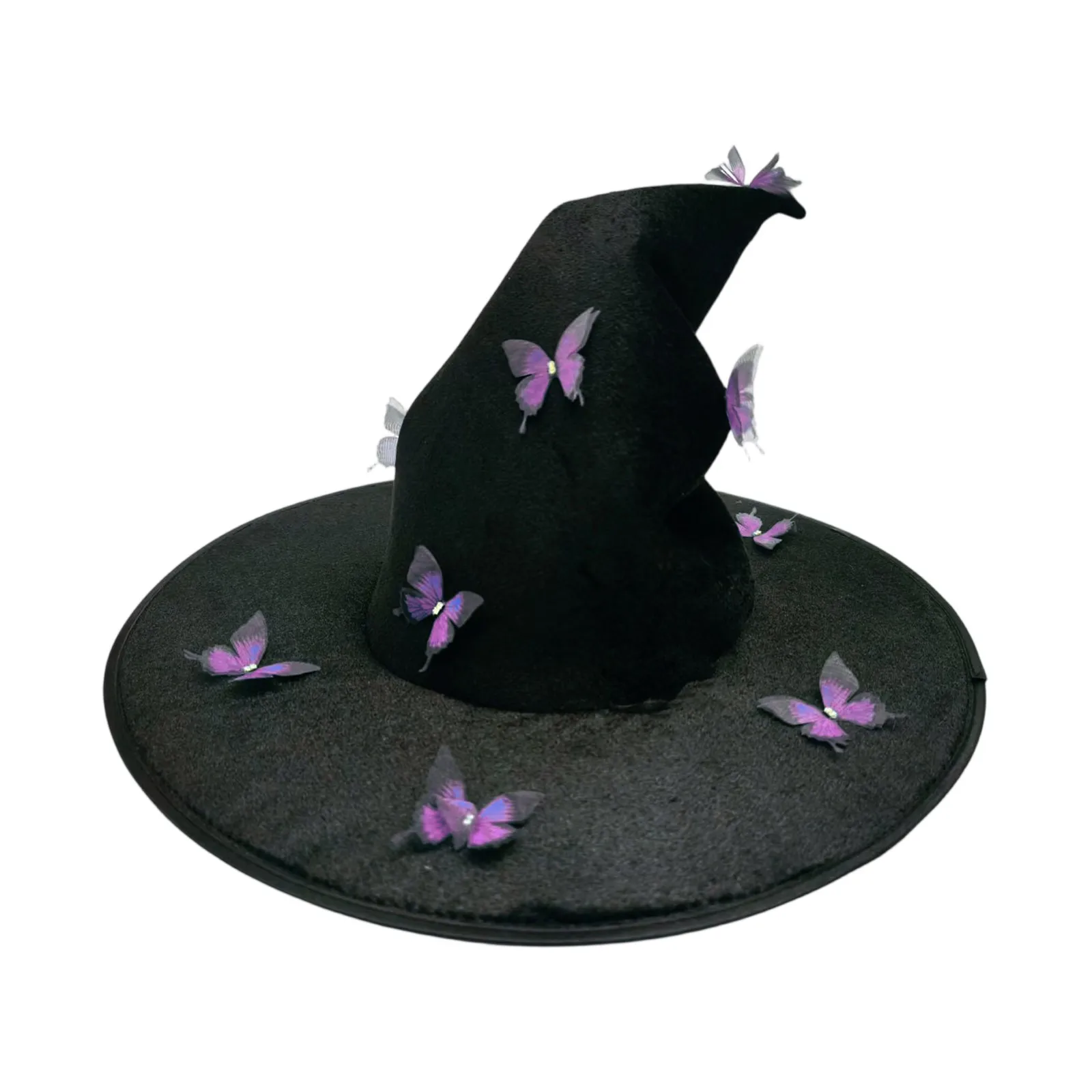 Halloween Pleated Butterfly Witch Hat Funny Wizard Hats Halloween Holiday Decoration Props Cosplay Witch Hat Accessories