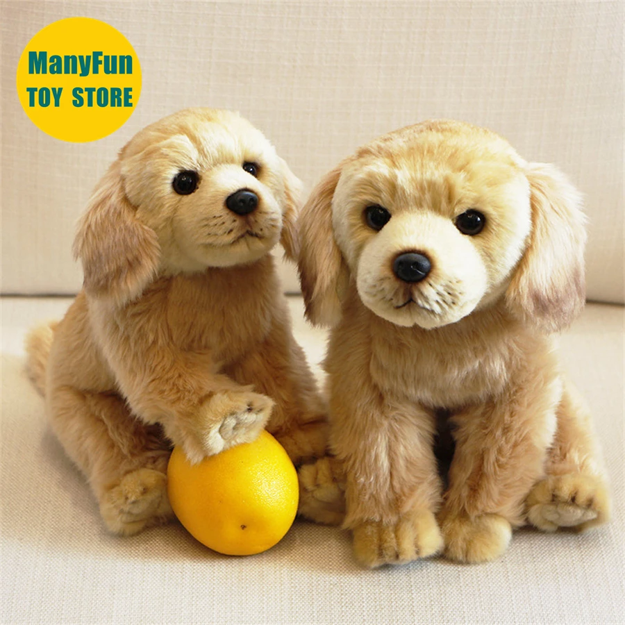 Lifelike Labrador Retriever Plush Toy Realistic Stuffed Animal Dog Doll Golden Retriever Plushie Simulation Doll Kids Gift