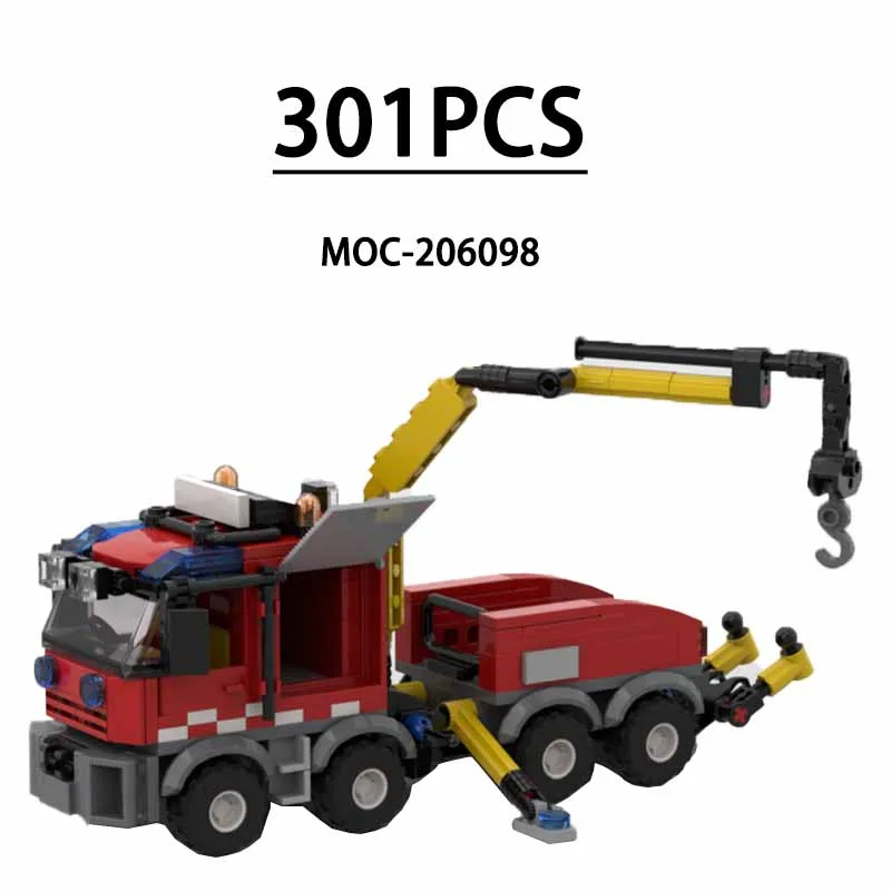 

MOC-206098 Building Blocks Heavy Duty Rescue Wrecker Fire Truck Modular Semi-Trailer Tractor 301 Pieces Kids Birthday Gift Toys