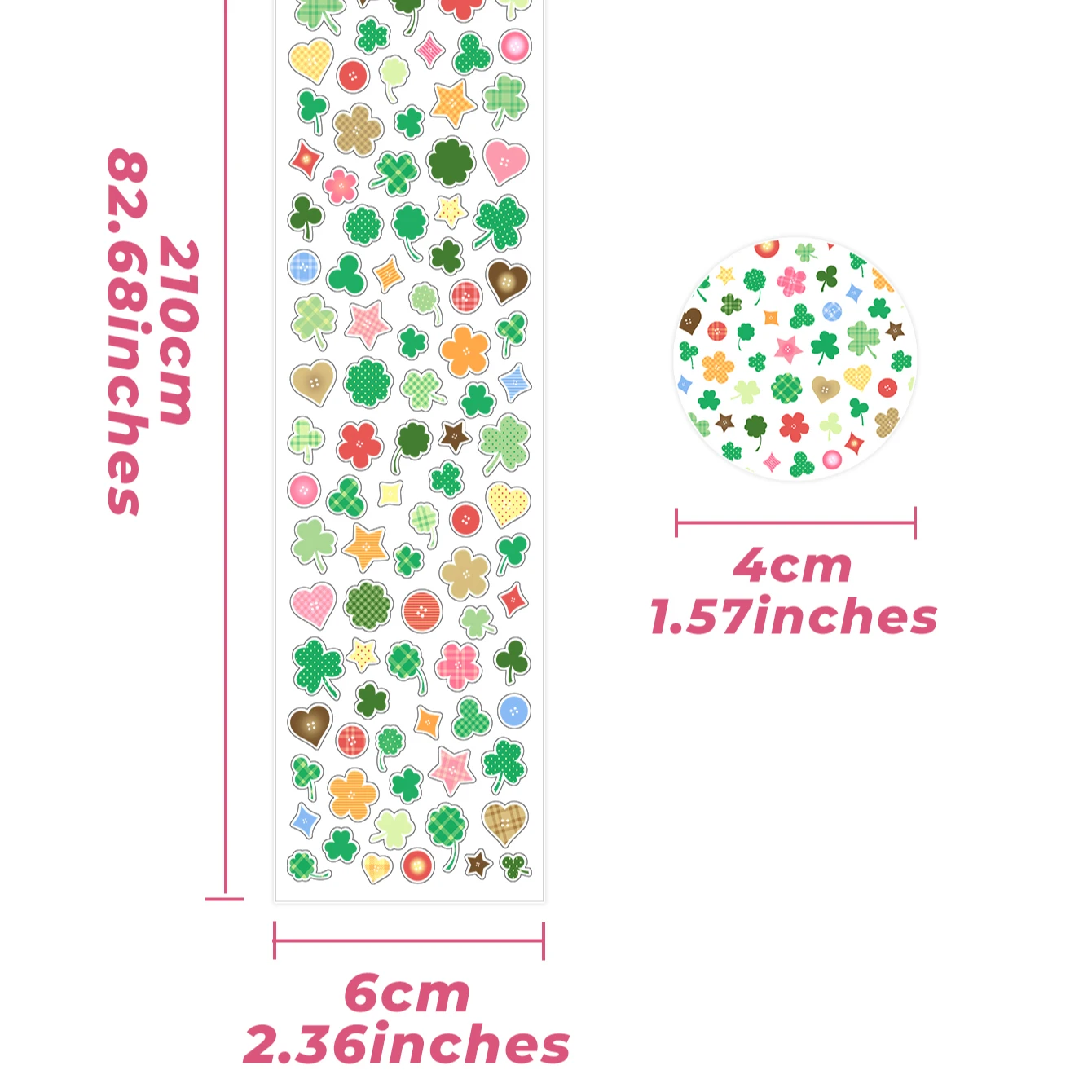 PET Doodle Sticker Tapes Clover Stickers Glasses Idol Cards Deco Salt Style Scrapbook Journal DIY Decor Supplies